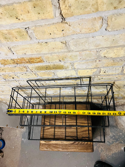Vintage countertop wire product display rack.
