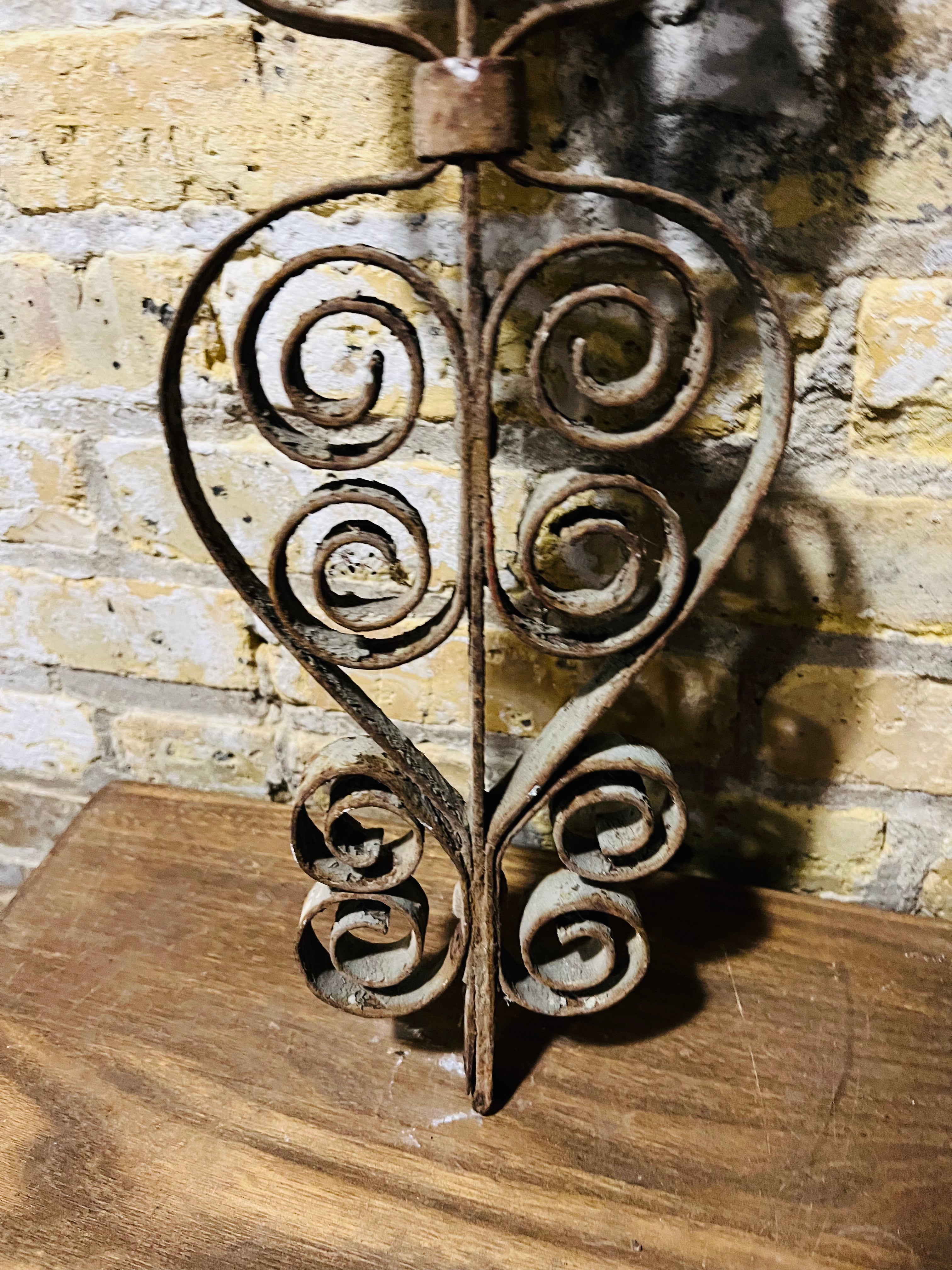 Yard and wall art vintage steel French Iron Scroll.