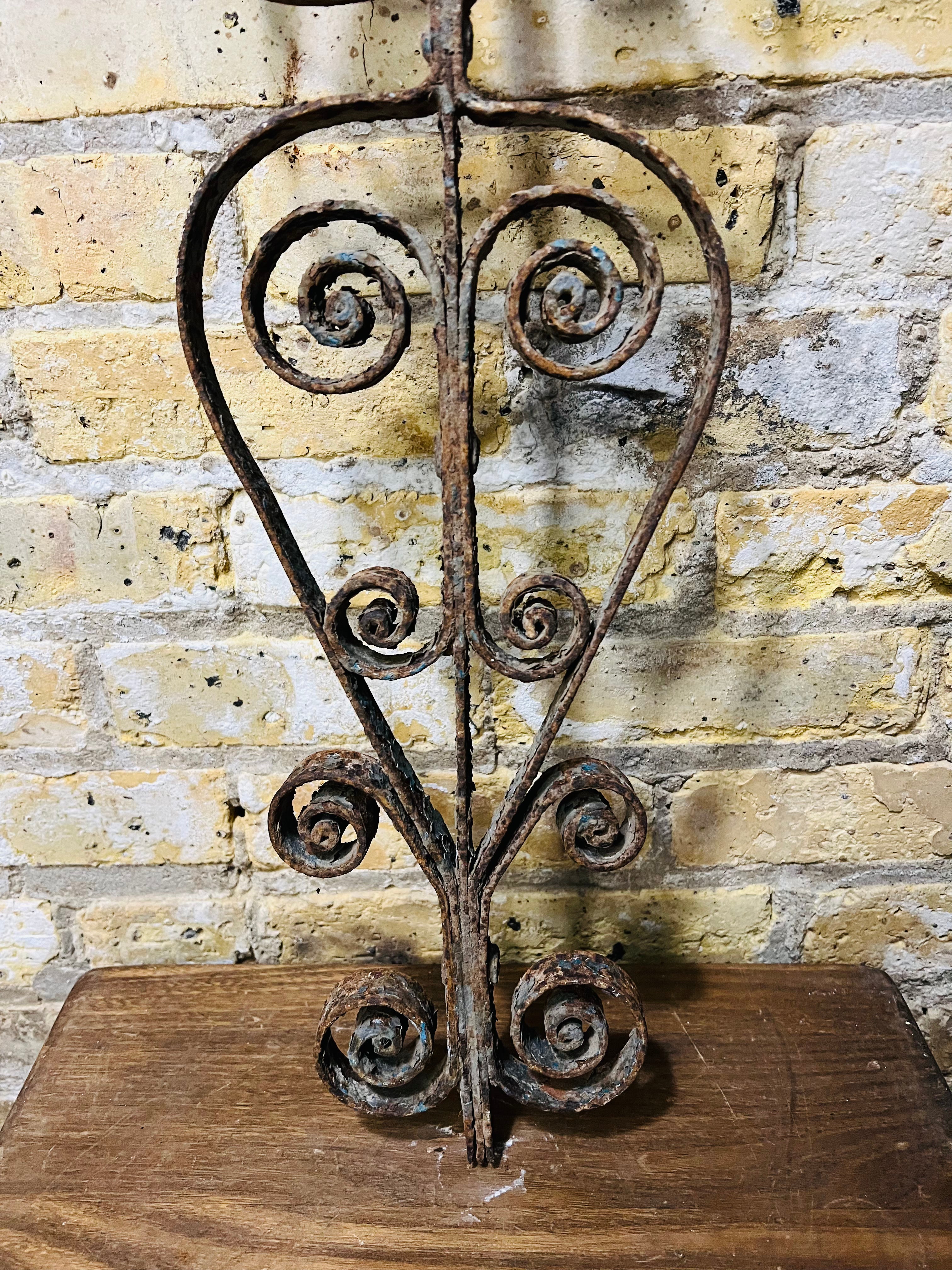 Yard and wall art vintage steel French Iron Scroll.