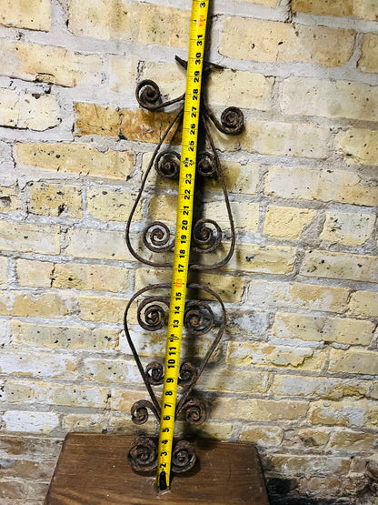 Yard and wall art vintage steel French Iron Scroll.