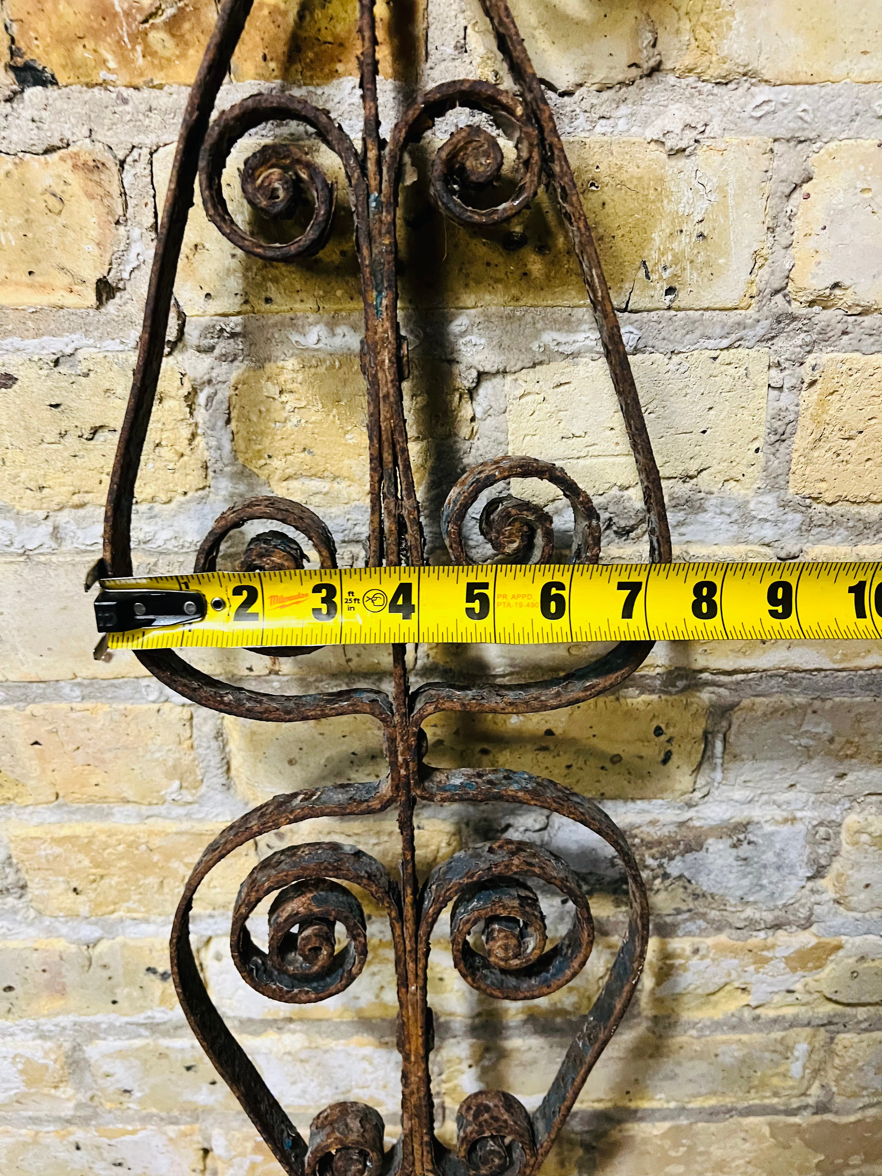 Yard and wall art vintage steel French Iron Scroll.