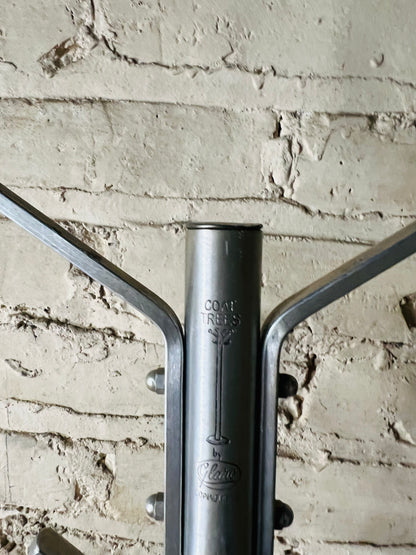 Vintage mid-century stainless steel coat rack.