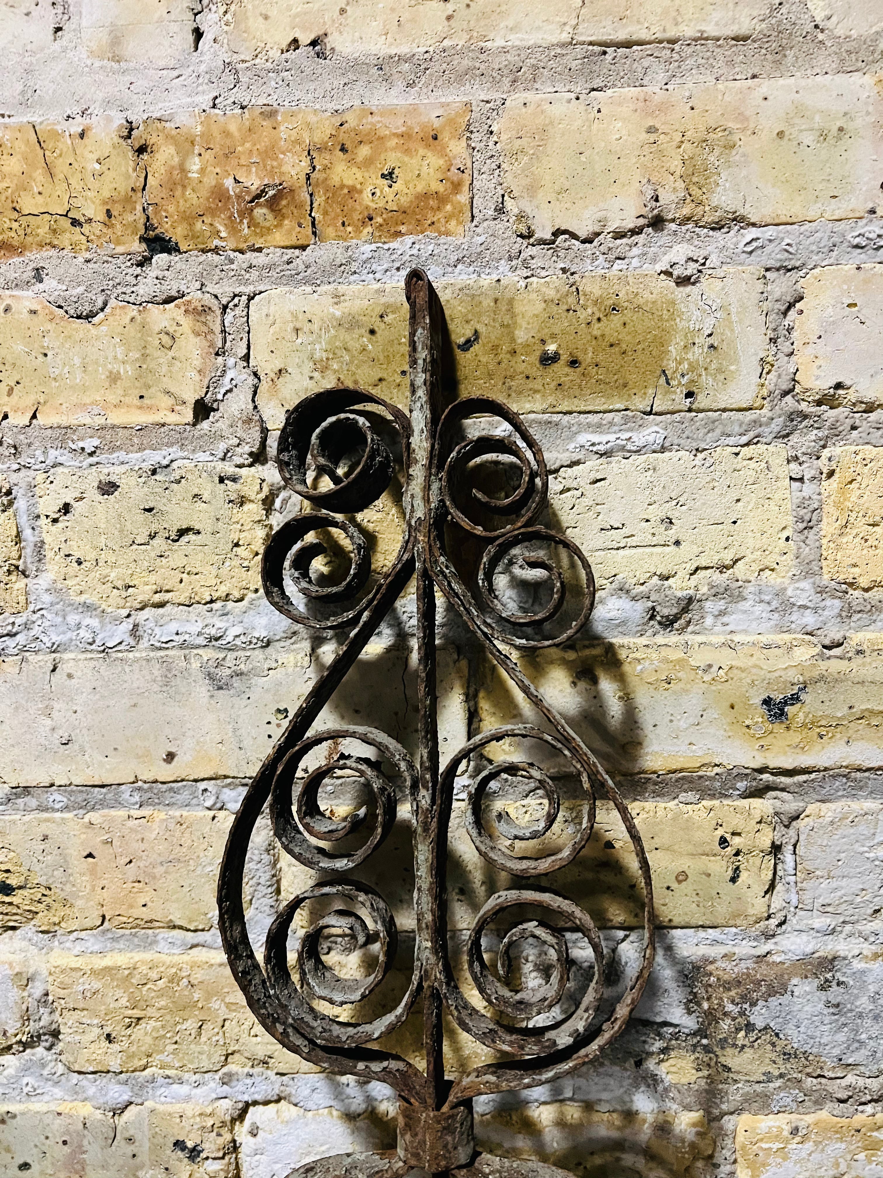 Yard and wall art vintage steel French Iron Scroll.