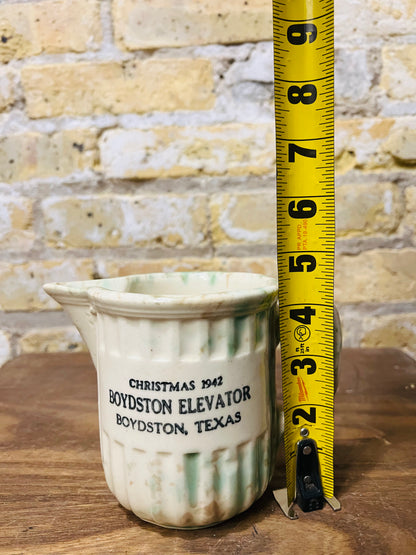 Boydson elevator Coffee creamer cup Boydston, Texas 1942