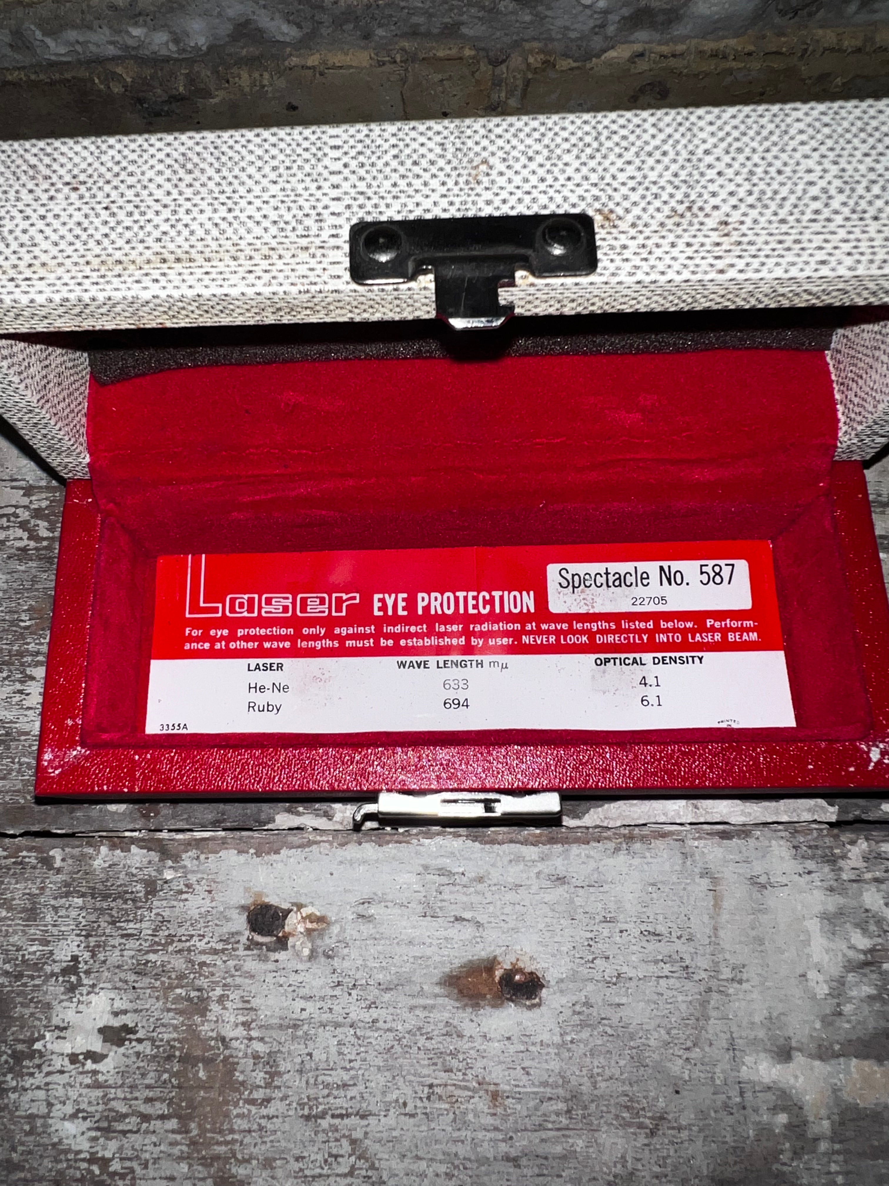 American Optical Laser Eye Protection