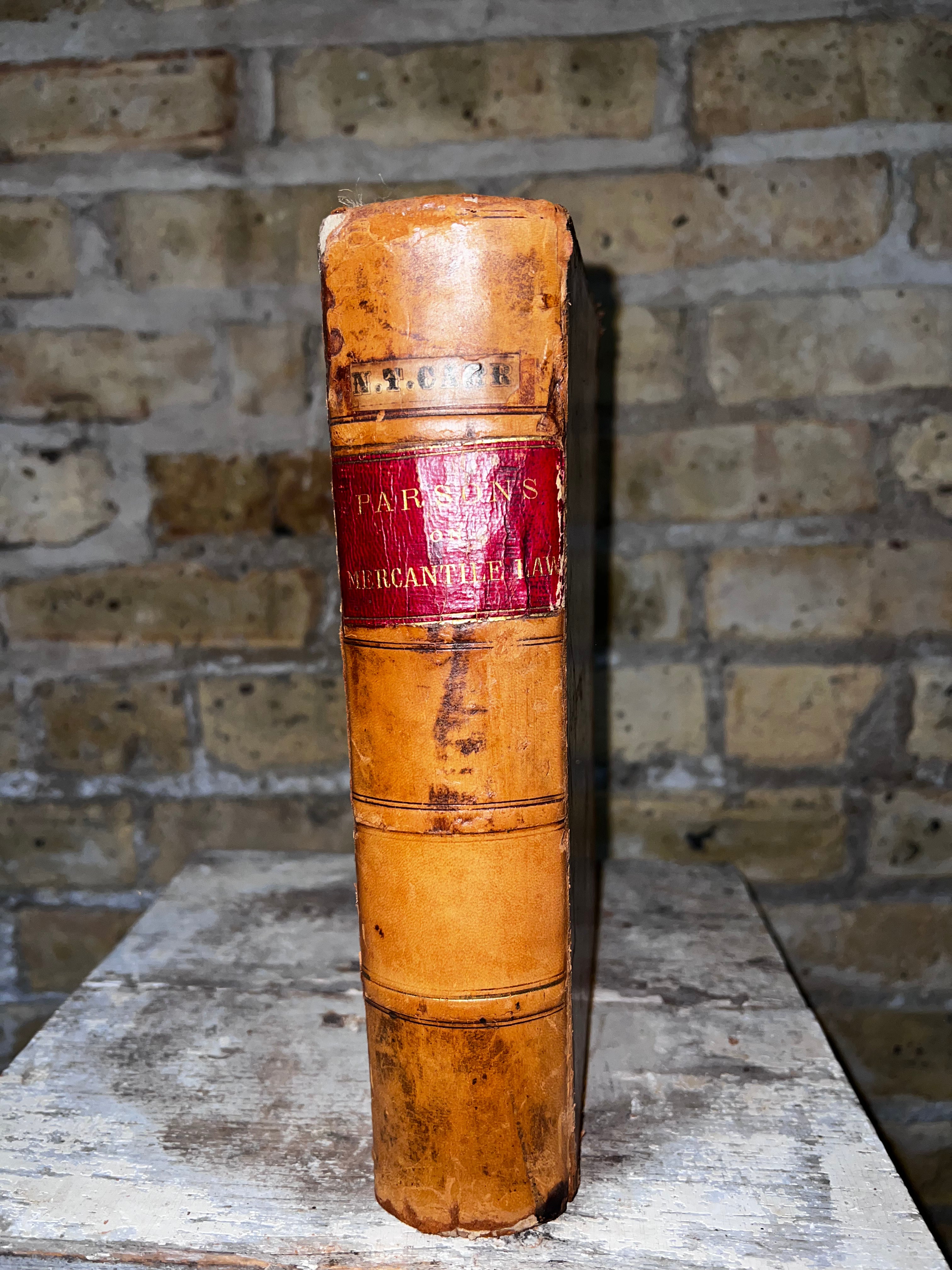 1800s leather bound mercantile law book