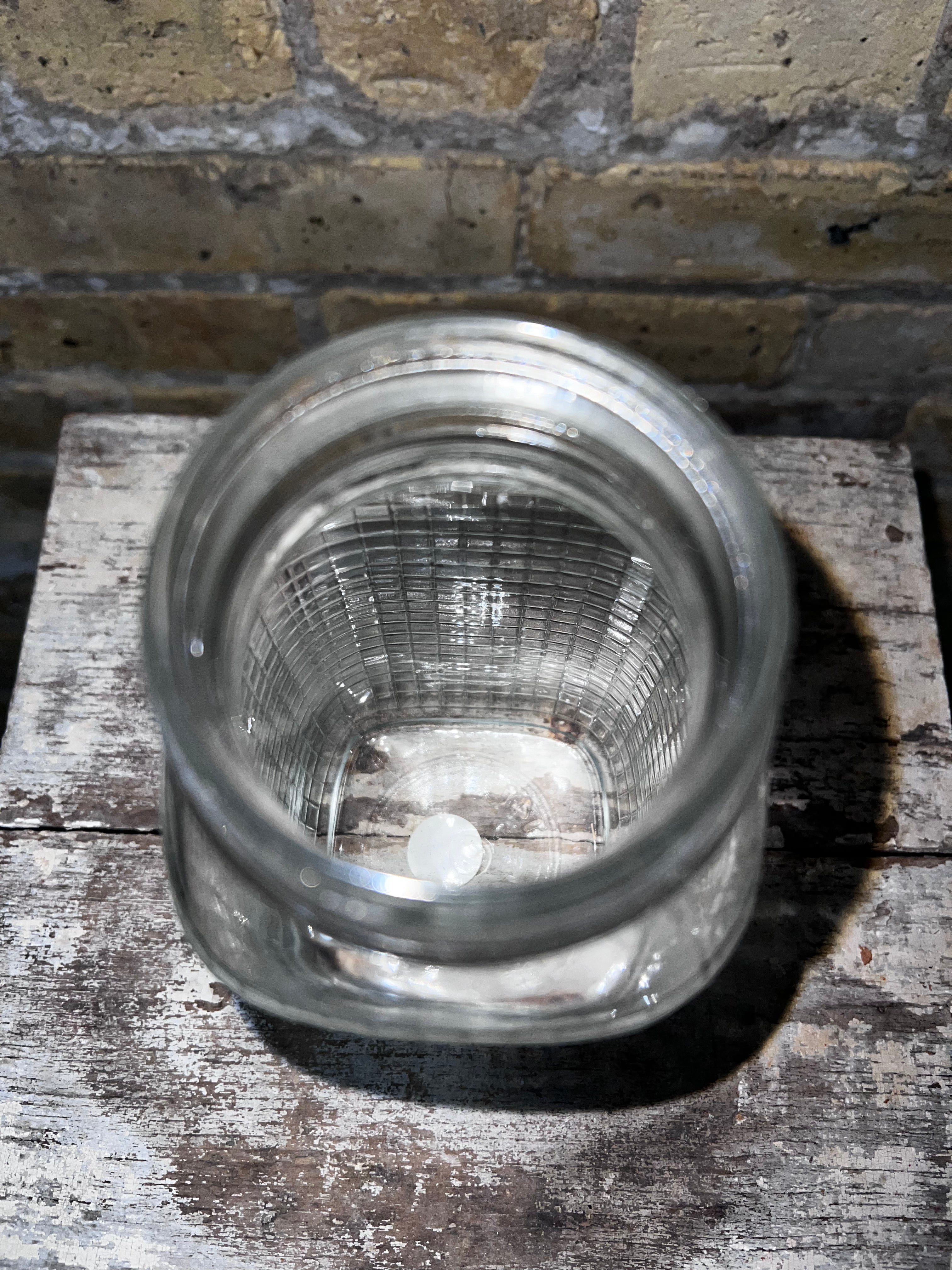 Clear Glass Jar with Square Design