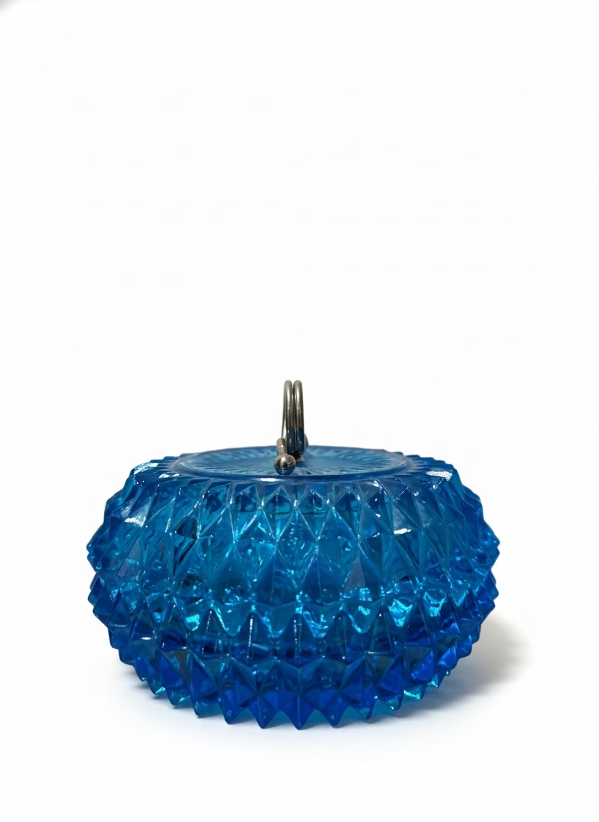Indiana Glass Diamond Point Blue Jar Candy Dish