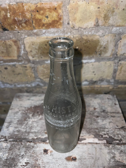 Vintage Clear Glass Whistle Sofa Bottle