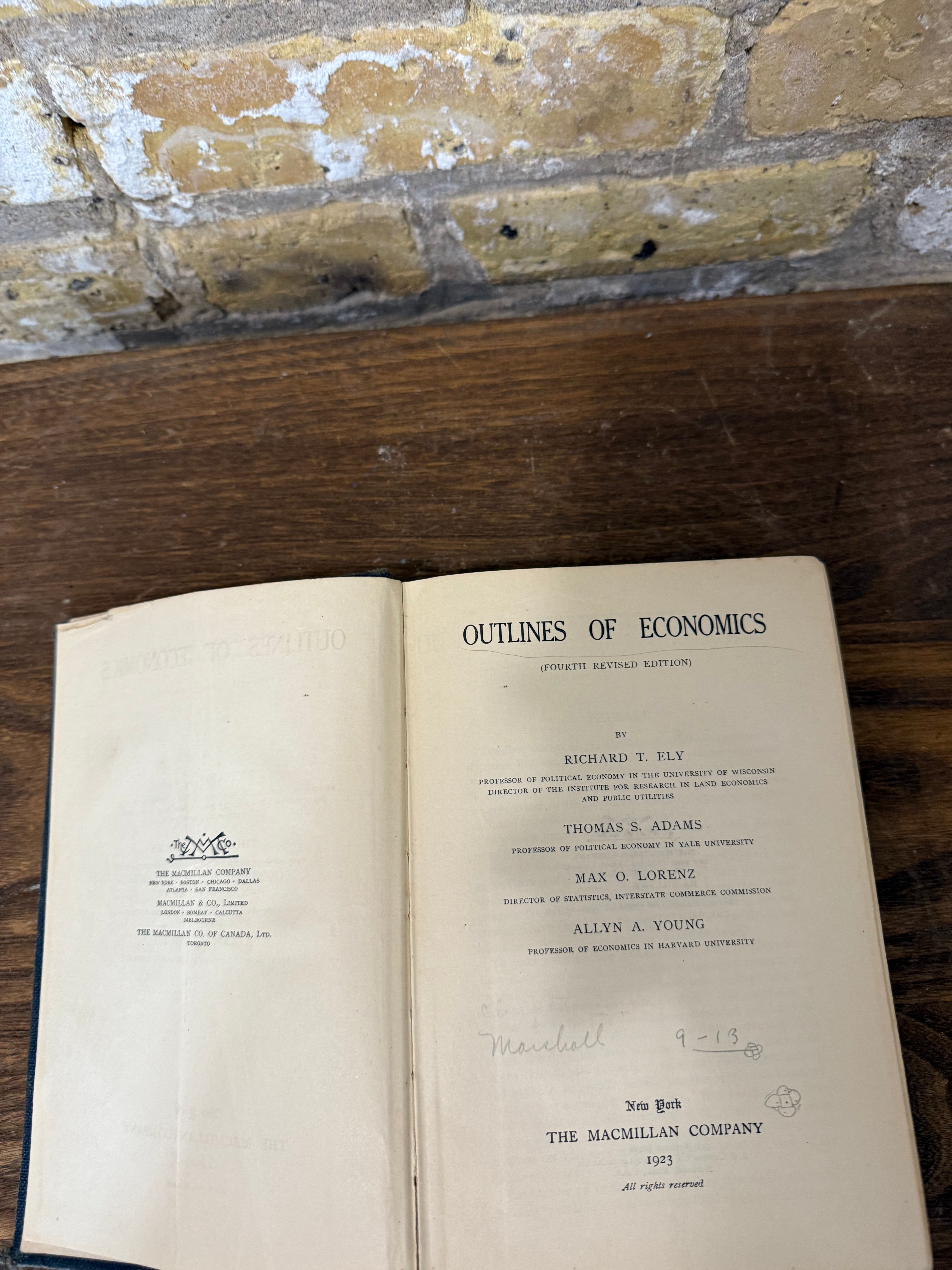 Outlines of Economics 1923 - Fourth Revised Edition