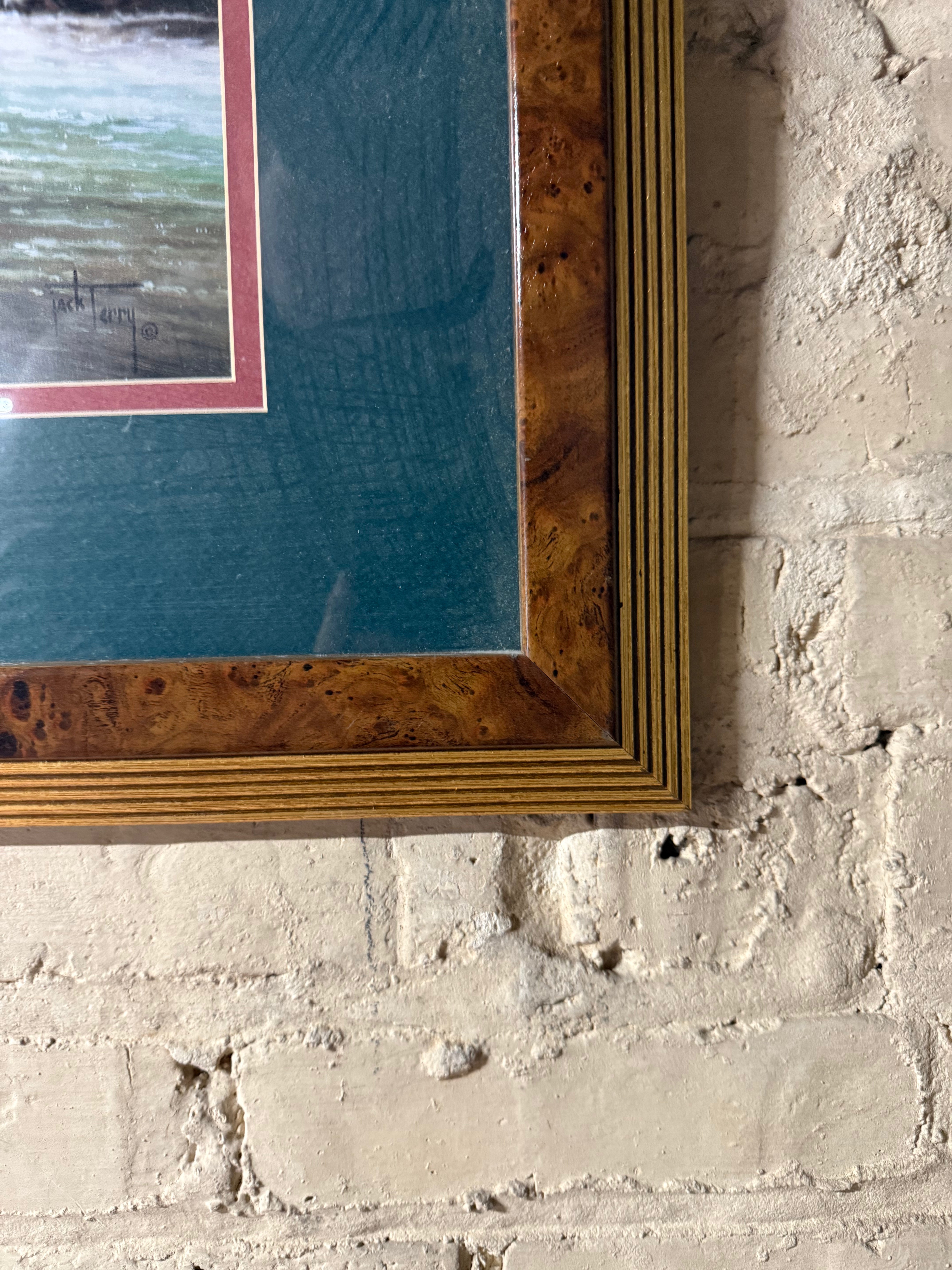 White Water Crossing Framed Western Art