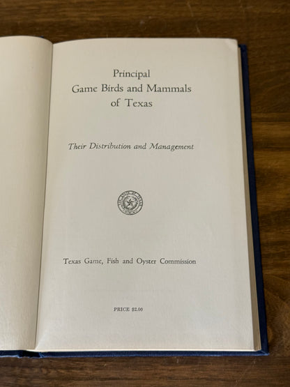 Principal Game Birds and Mammals of Texas