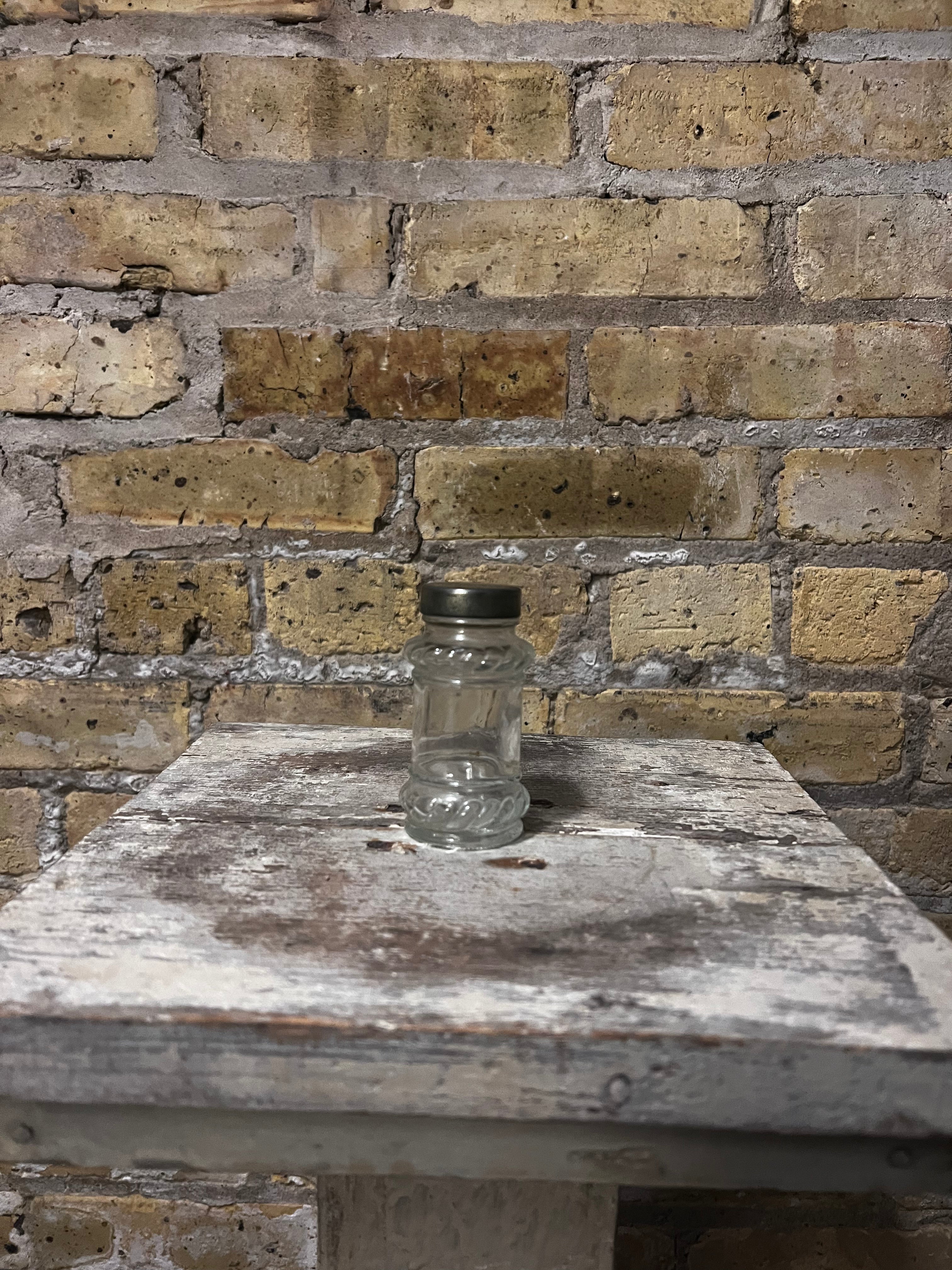 Vintage Clear Glass Spice Jar