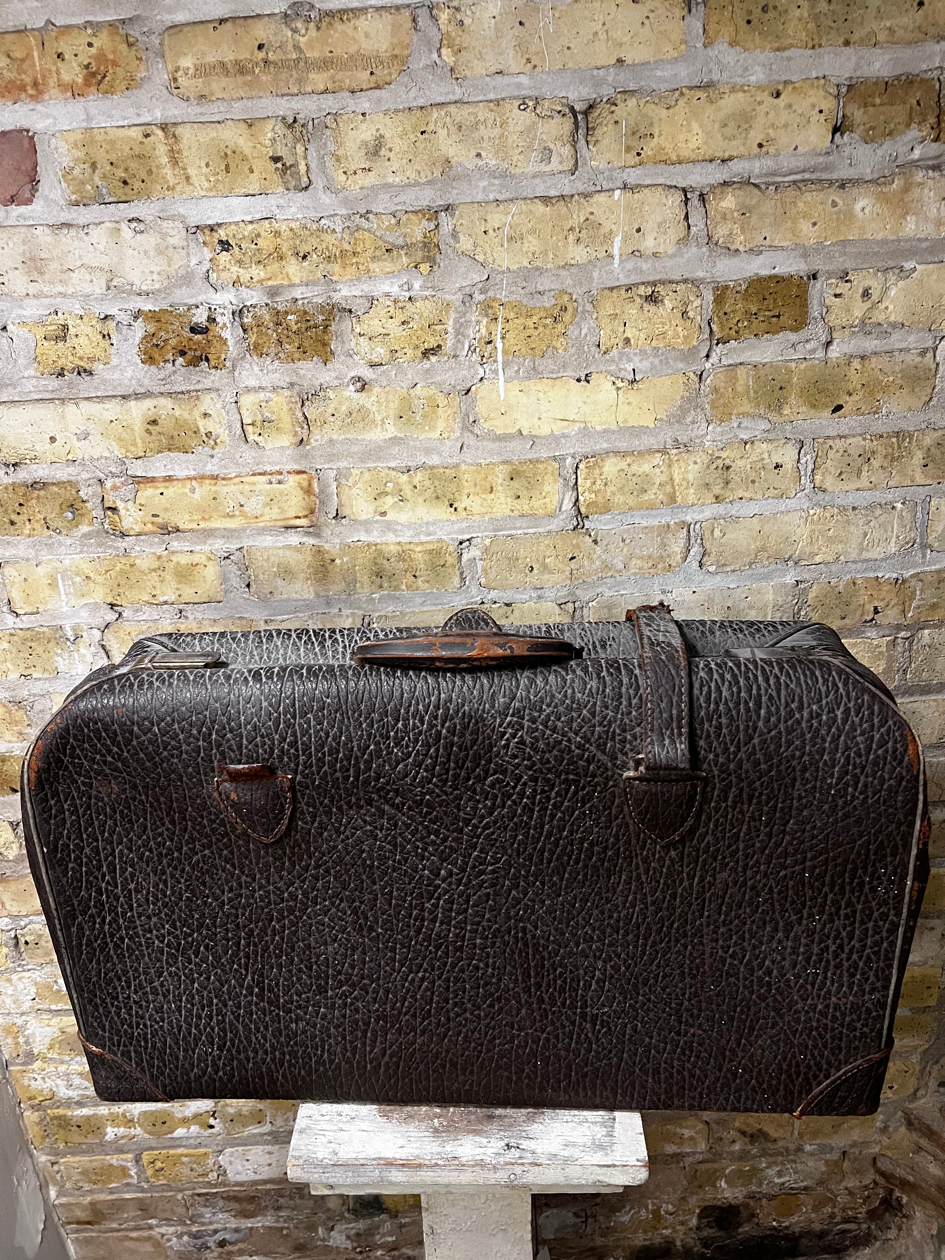 Leather Suitcase - Early 1900's