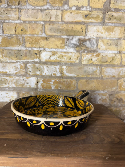Vintage Mexican Pottery Tlaquapaque Skillet