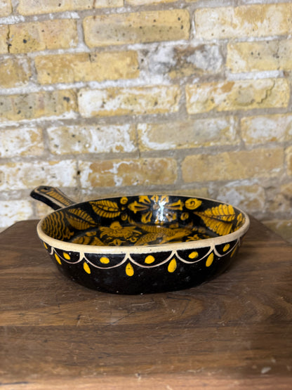 Vintage Mexican Pottery Tlaquapaque Skillet