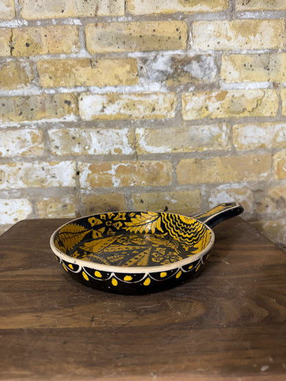 Vintage Mexican Pottery Tlaquapaque Skillet