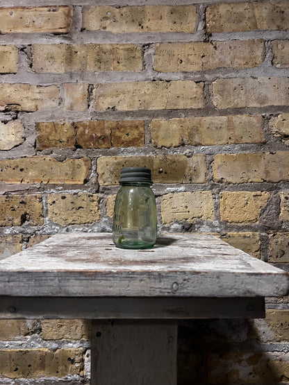 Green Glass Mason Jar