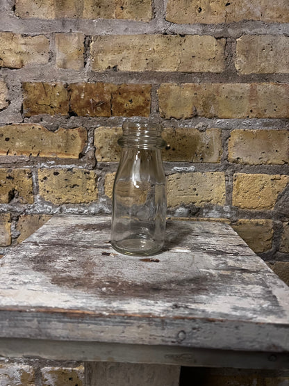 Vintage Embossed Round Milk Bottle