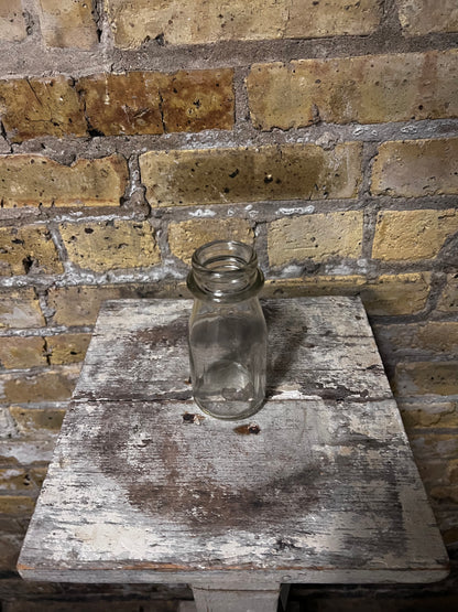 Vintage Embossed Round Milk Bottle