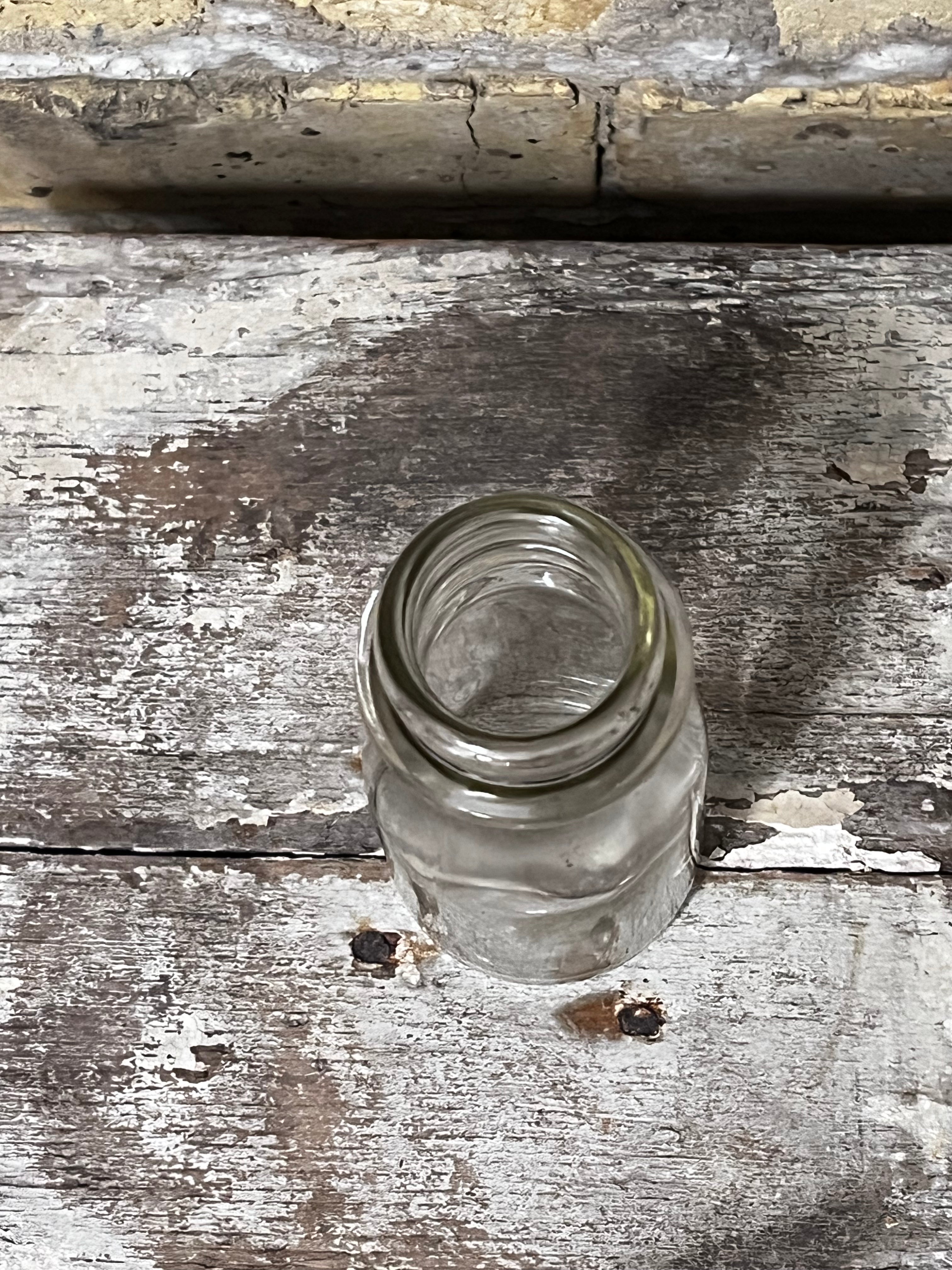 Vintage Embossed Round Milk Bottle