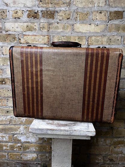 Early Mid Century Leather Suitcase