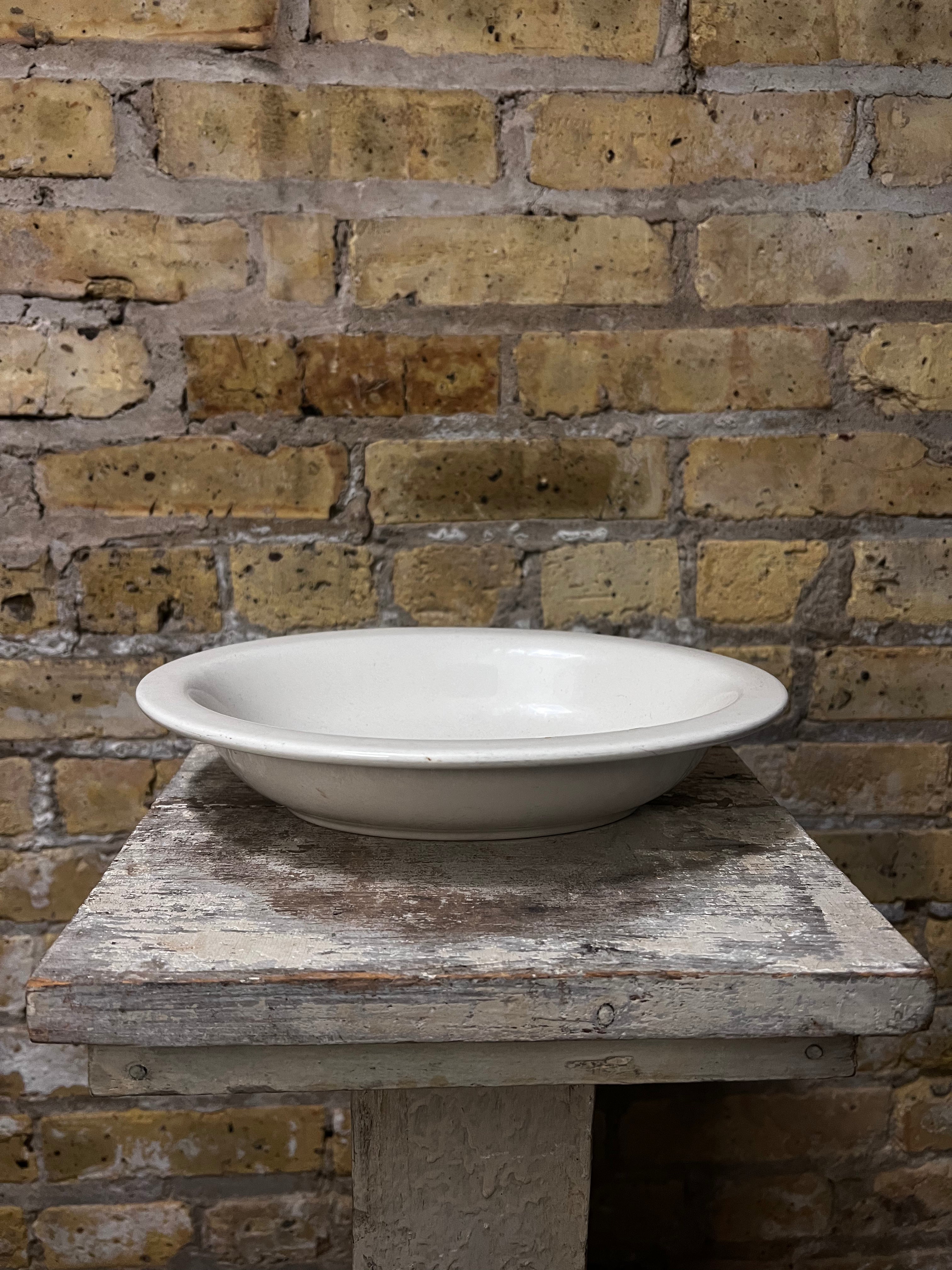 Vintage Oval White Serving Bowl