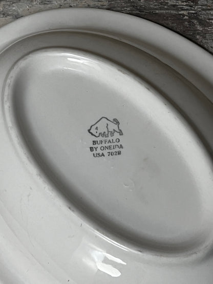 Vintage Oval White Serving Bowl
