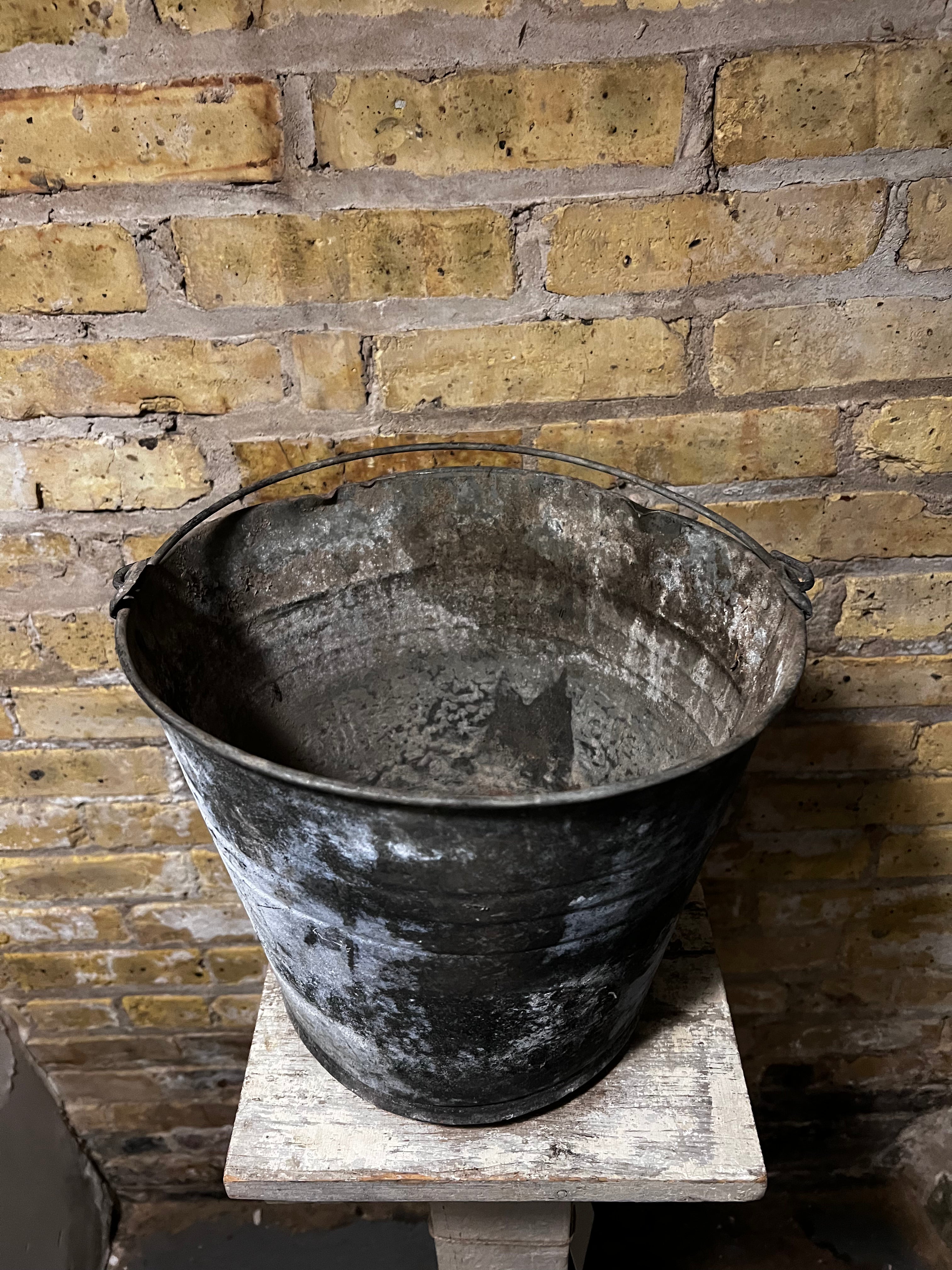 Vintage Galvanized Bucket with Handle