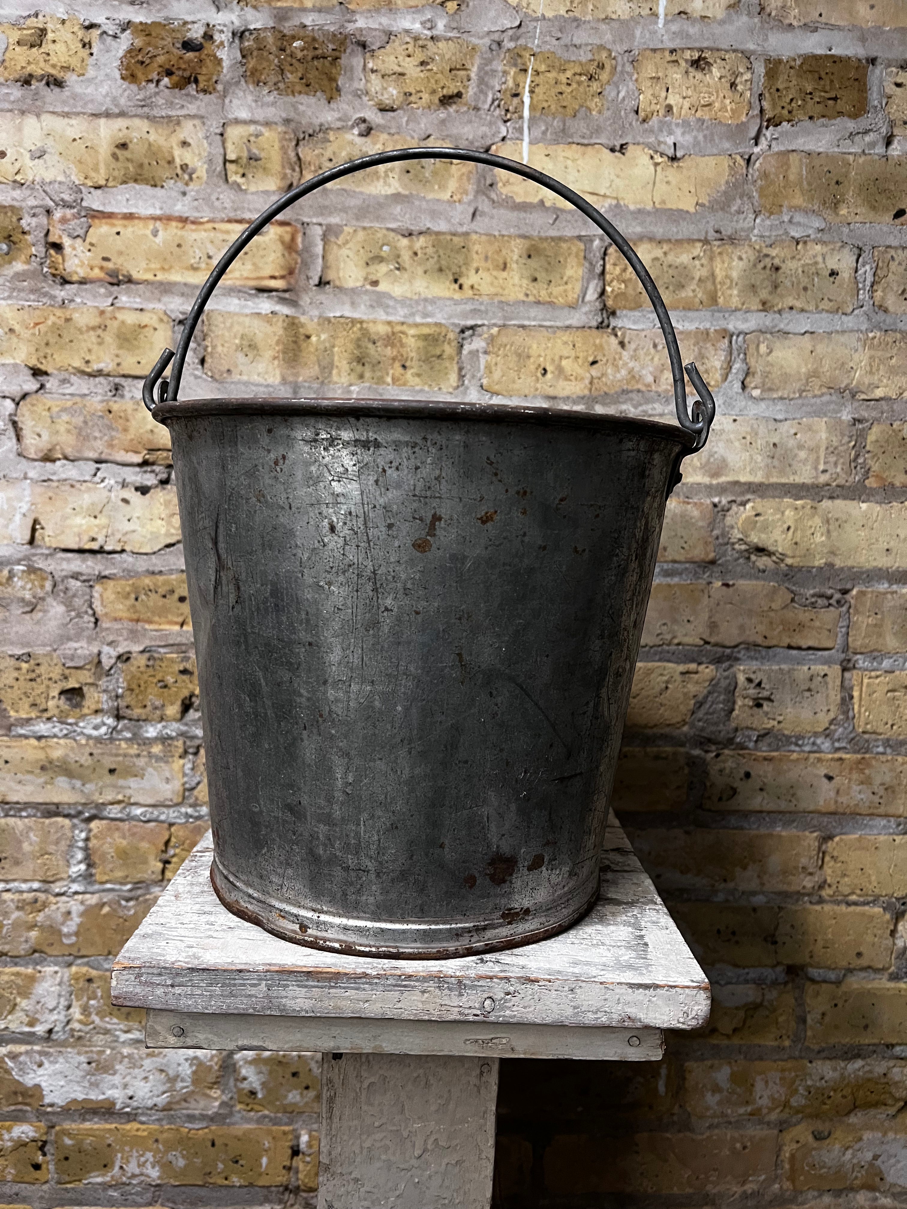 Vintage Farmhouse Galvanized Bucket