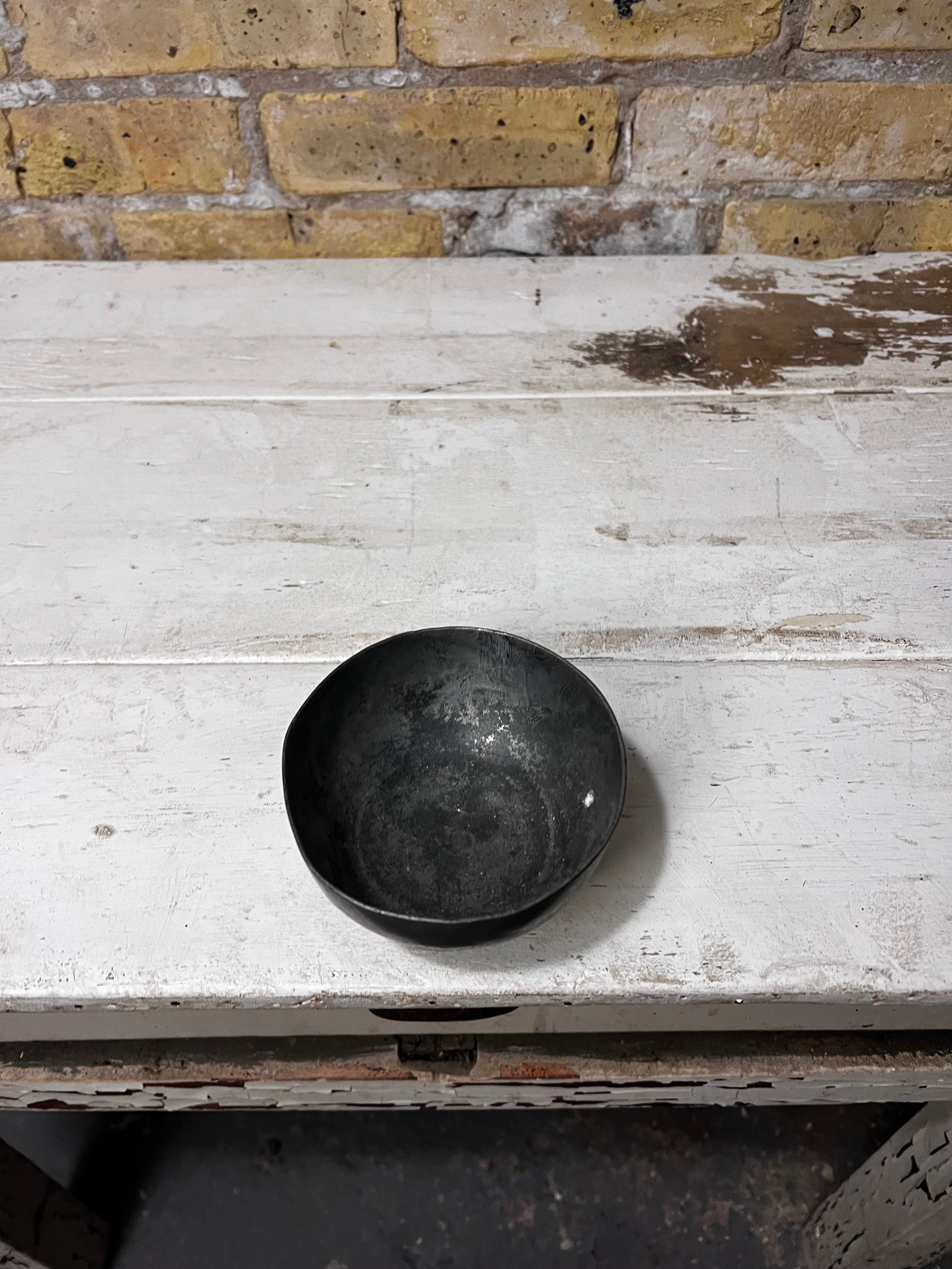 Vintage Black Metal Bowl