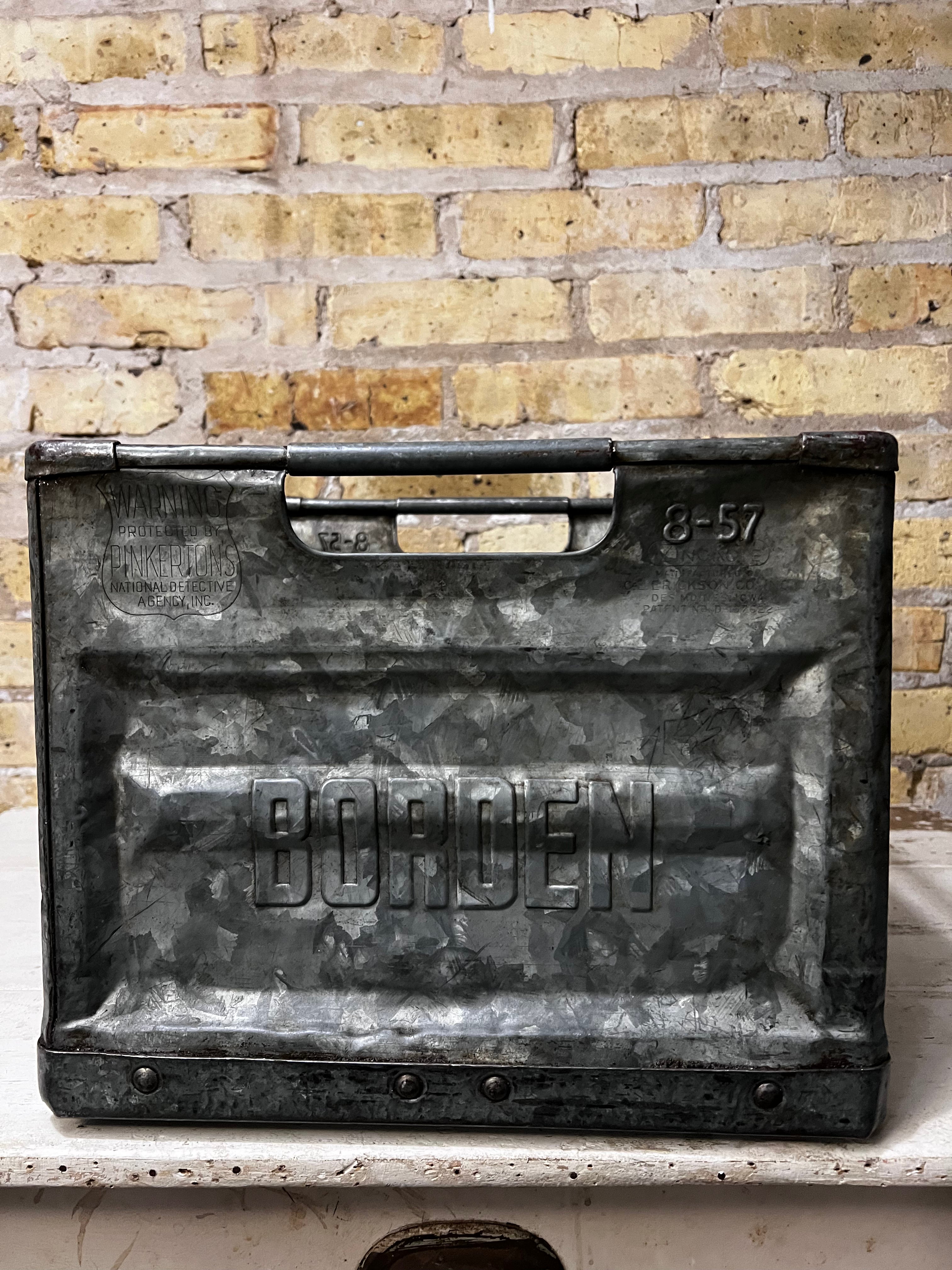 Borden metal dairy crate