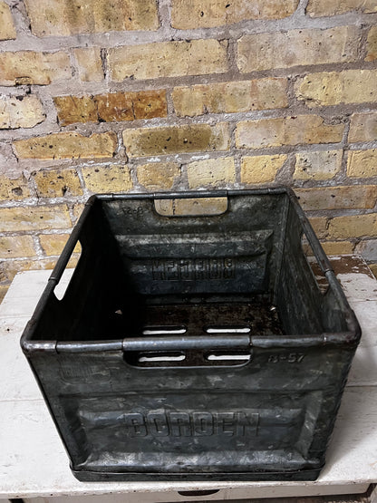 Borden metal dairy crate