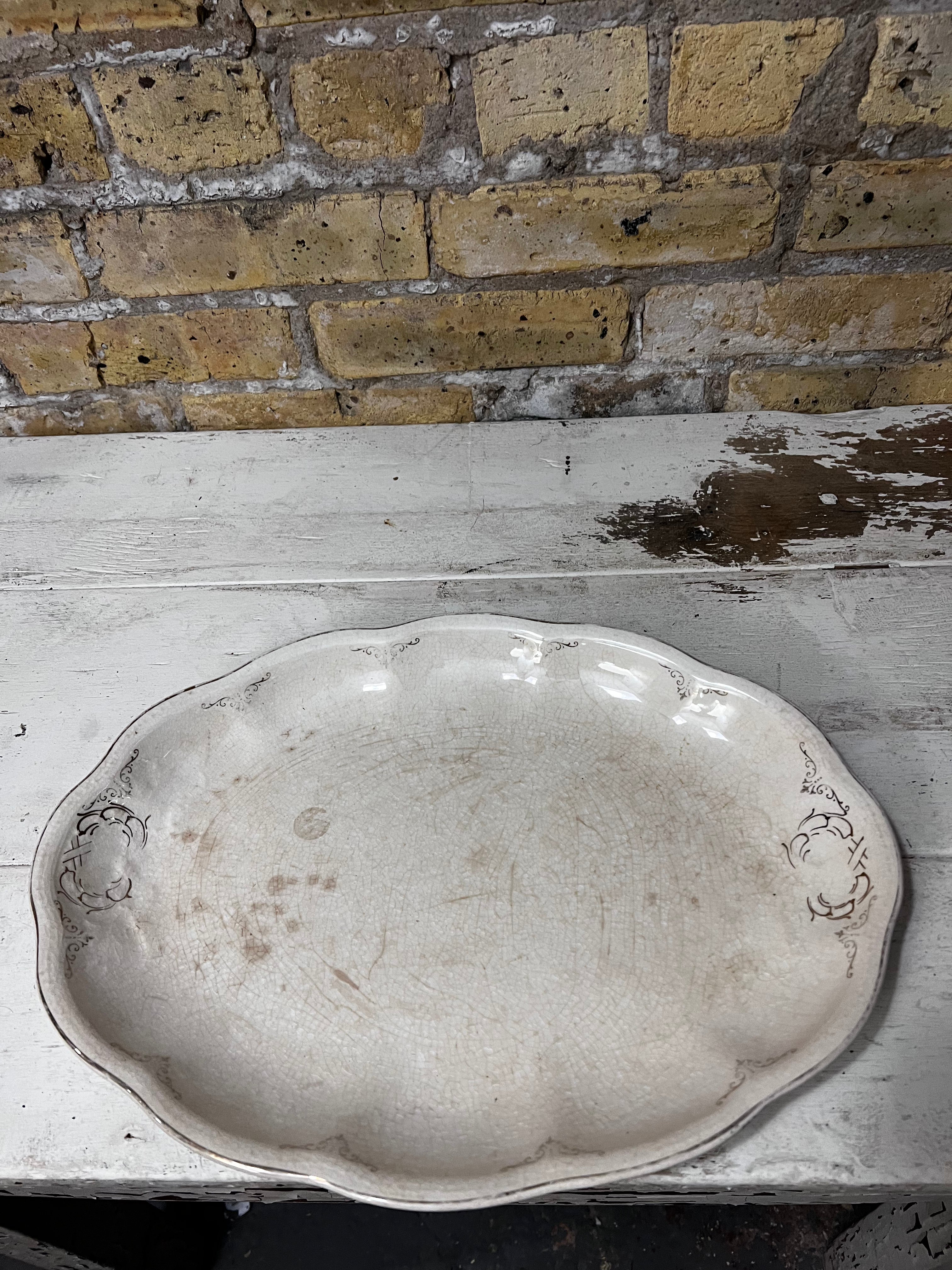 Vintage Platter with Scalloped Edge - Edwin M Knowles China Co.