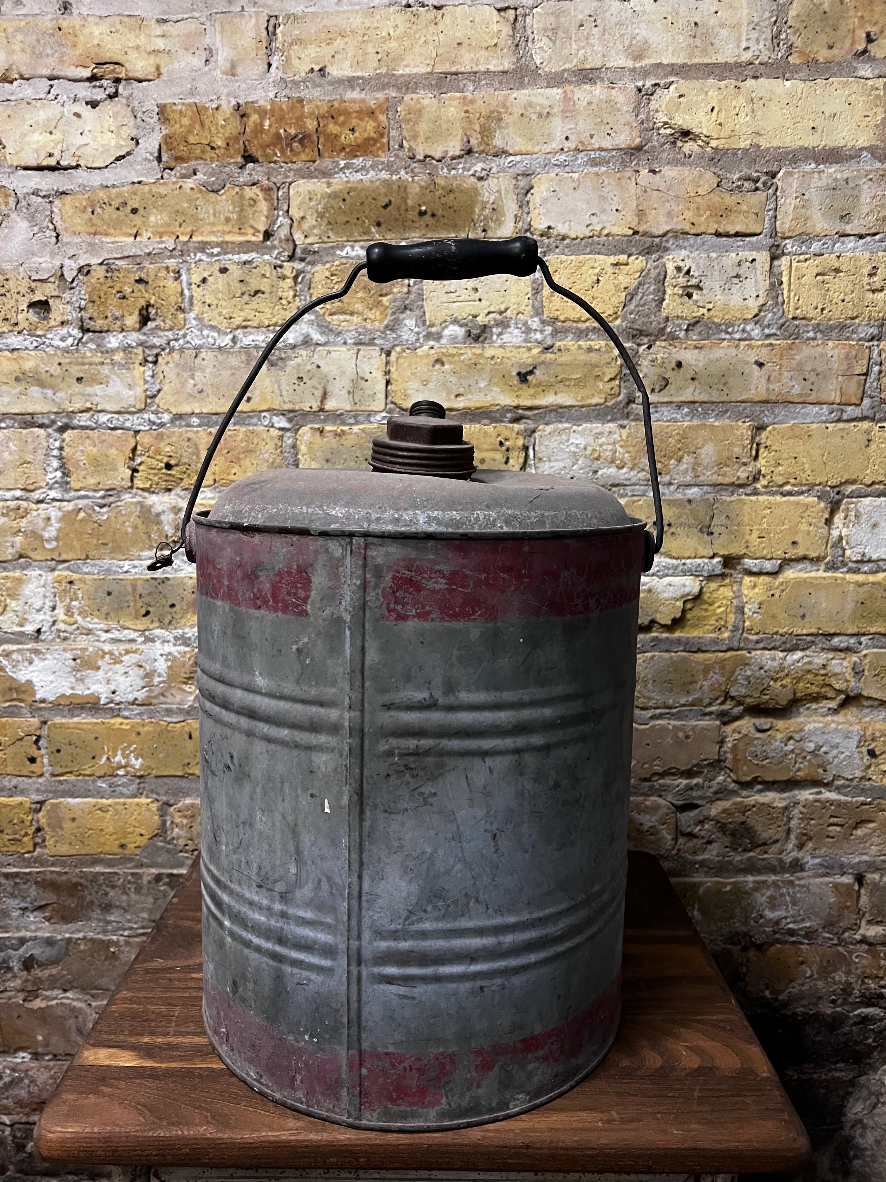 Vintage Gallon Zinc Oil Fuel Can