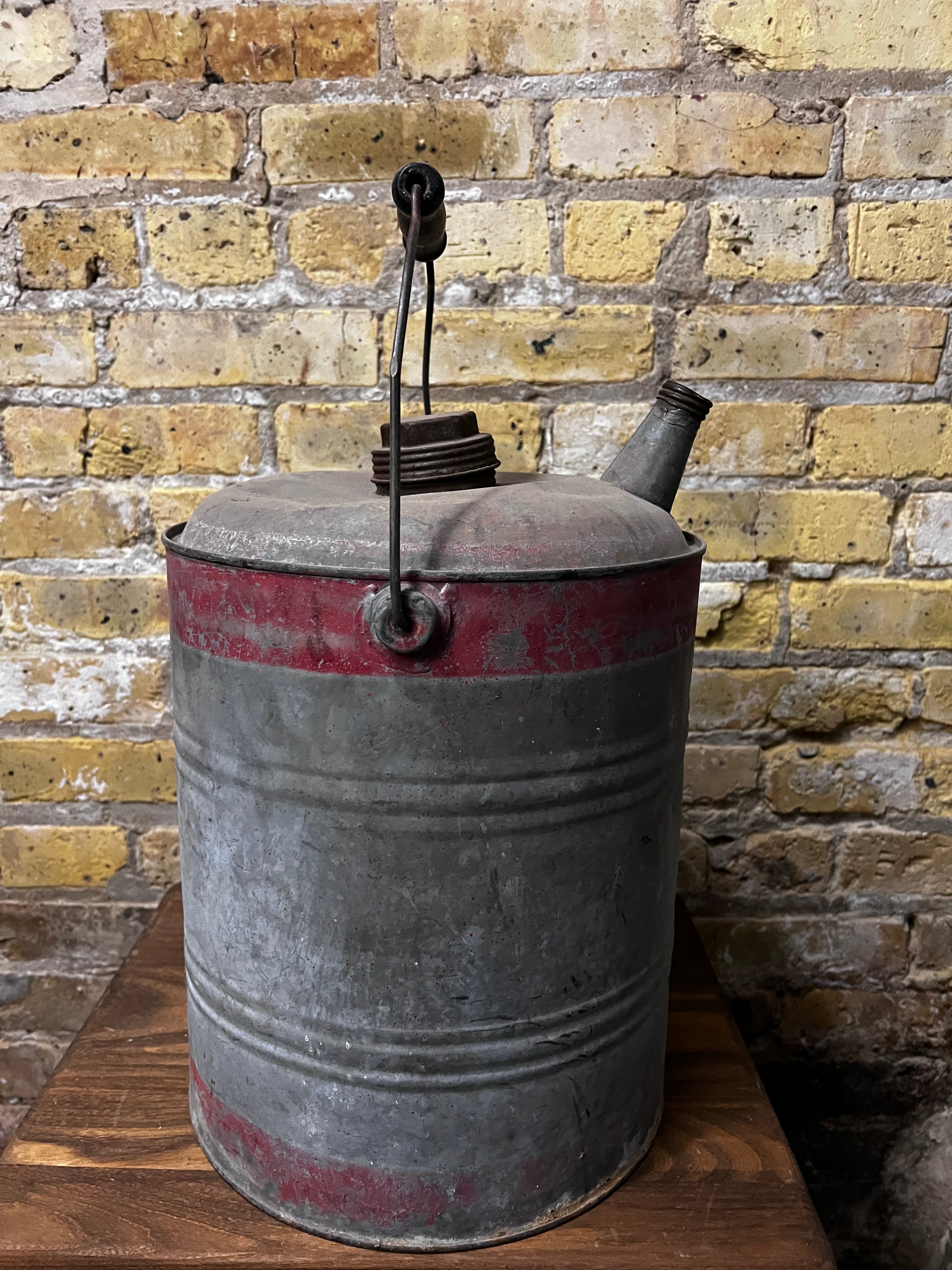 Vintage Gallon Zinc Oil Fuel Can