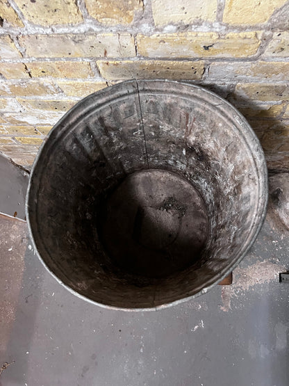 Vintage Galvanized Steel Trash Can
