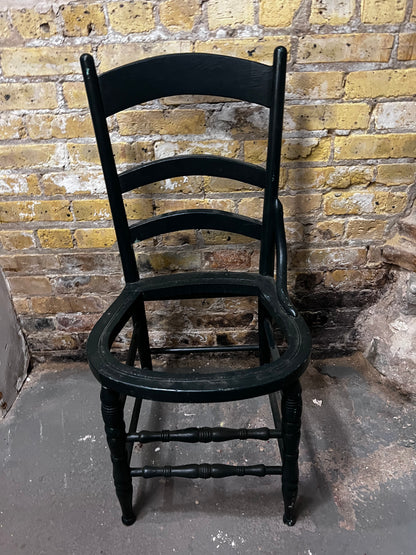 Green Oak Rush Seat Side Chair