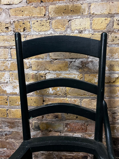 Green Oak Rush Seat Side Chair