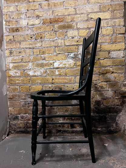 Green Oak Rush Seat Side Chair