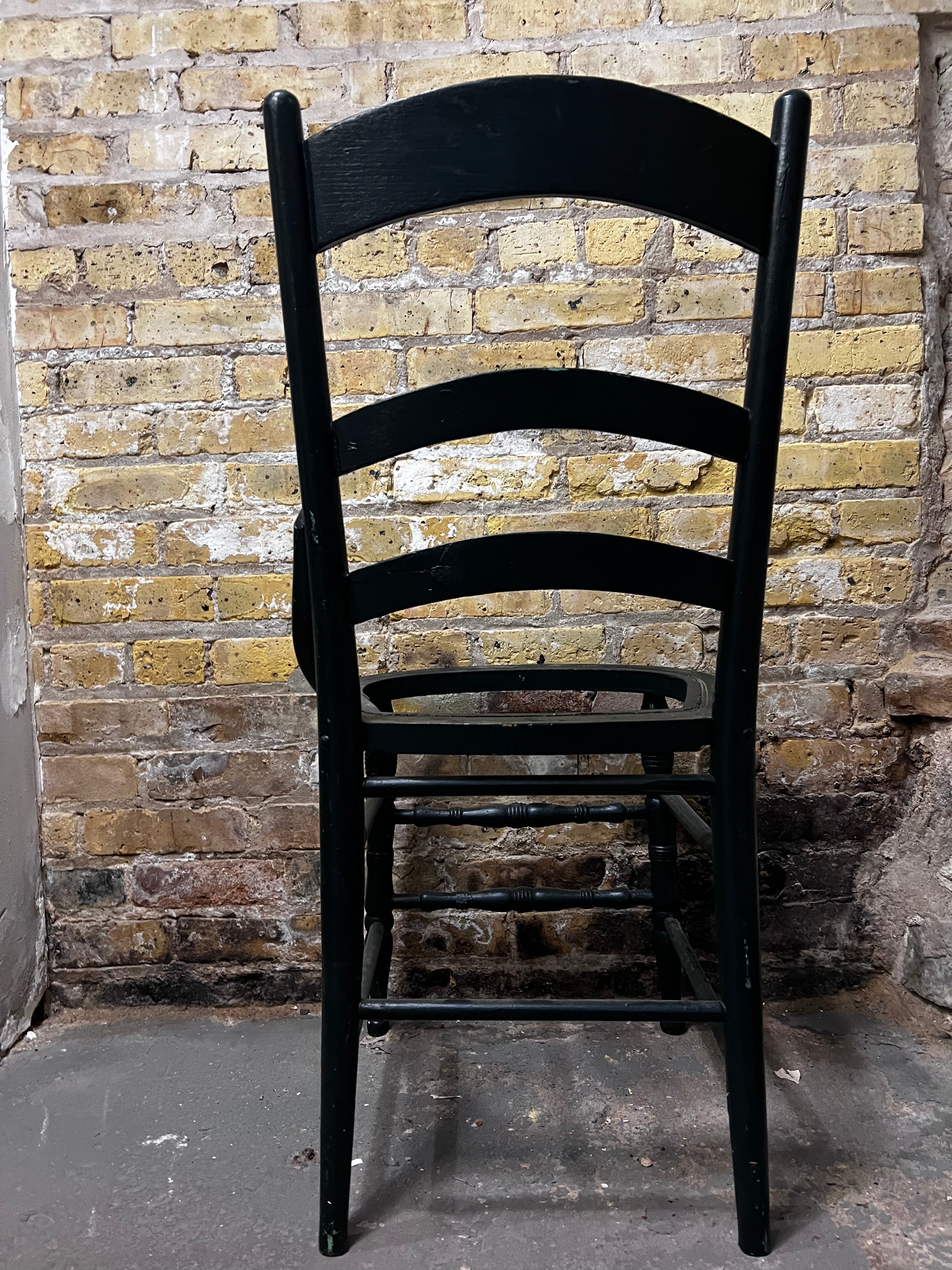 Green Oak Rush Seat Side Chair