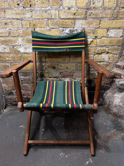 Antique Wooden Folding Beach Chair
