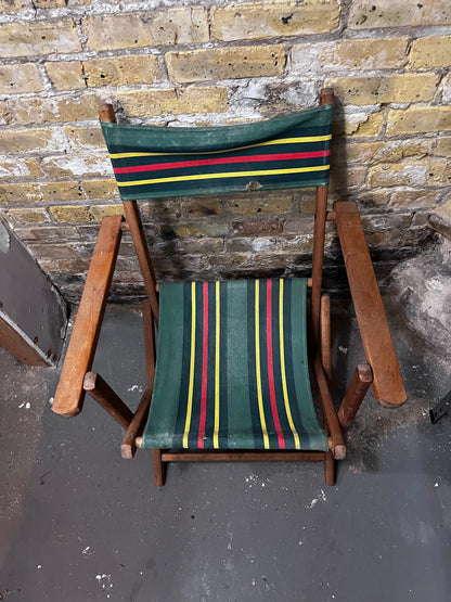 Antique Wooden Folding Beach Chair
