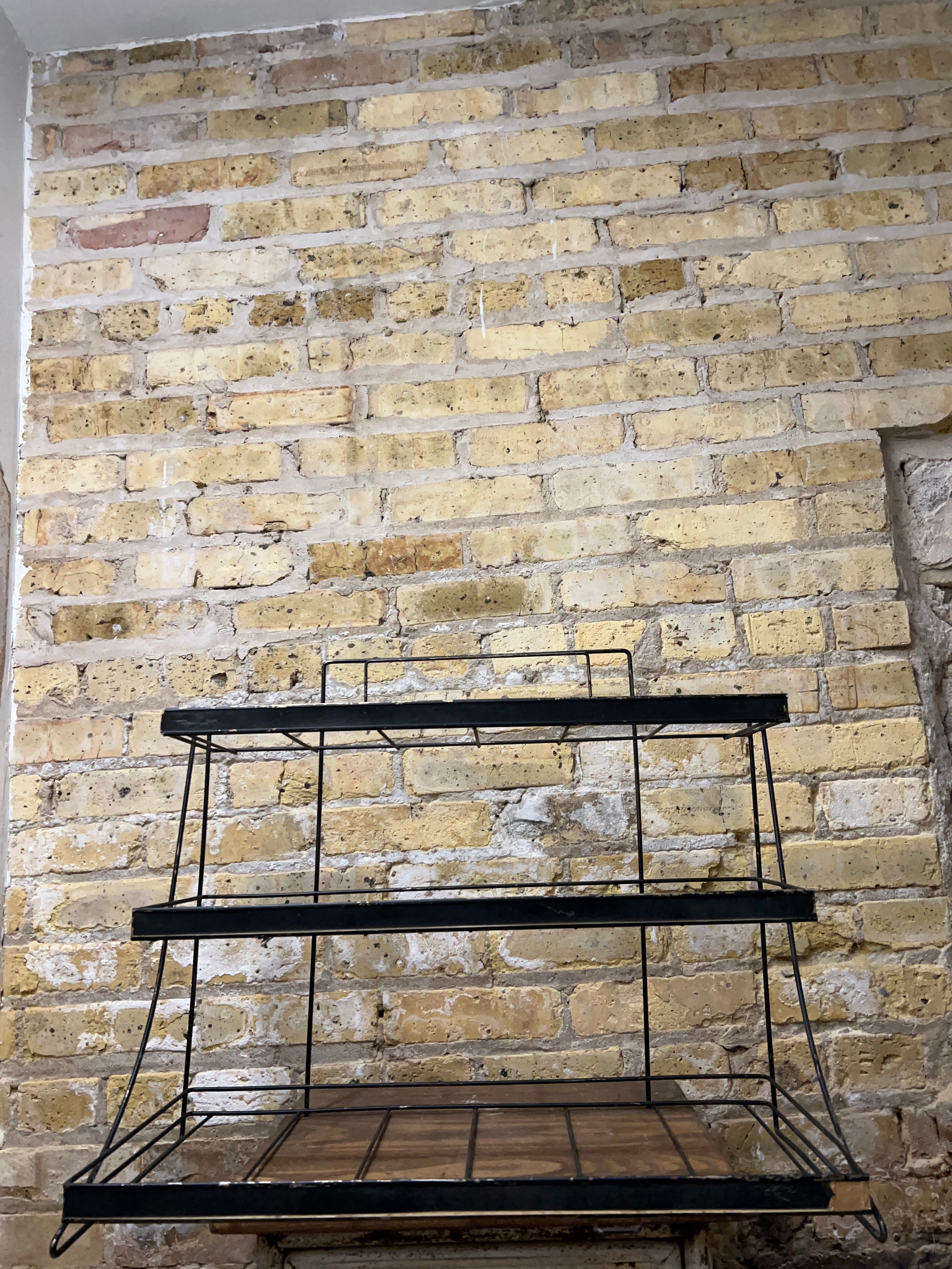 Vintage countertop wire product display rack.