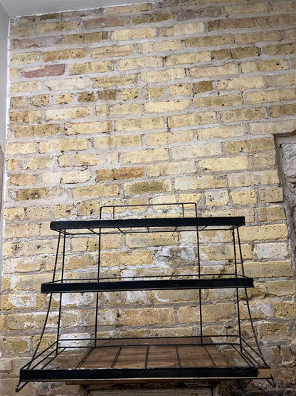 Vintage countertop wire product display rack.