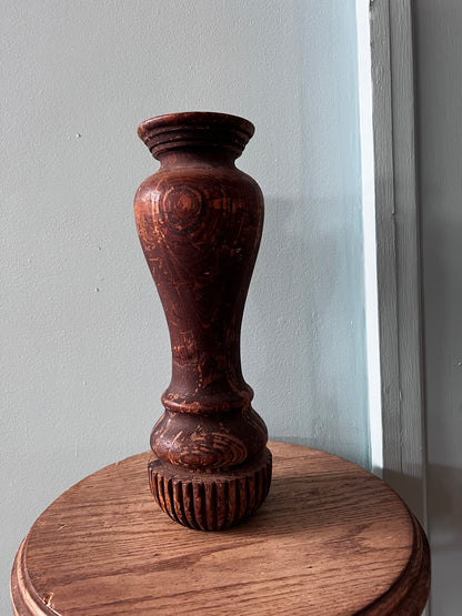 Vintage Carved Wood Candle Holder