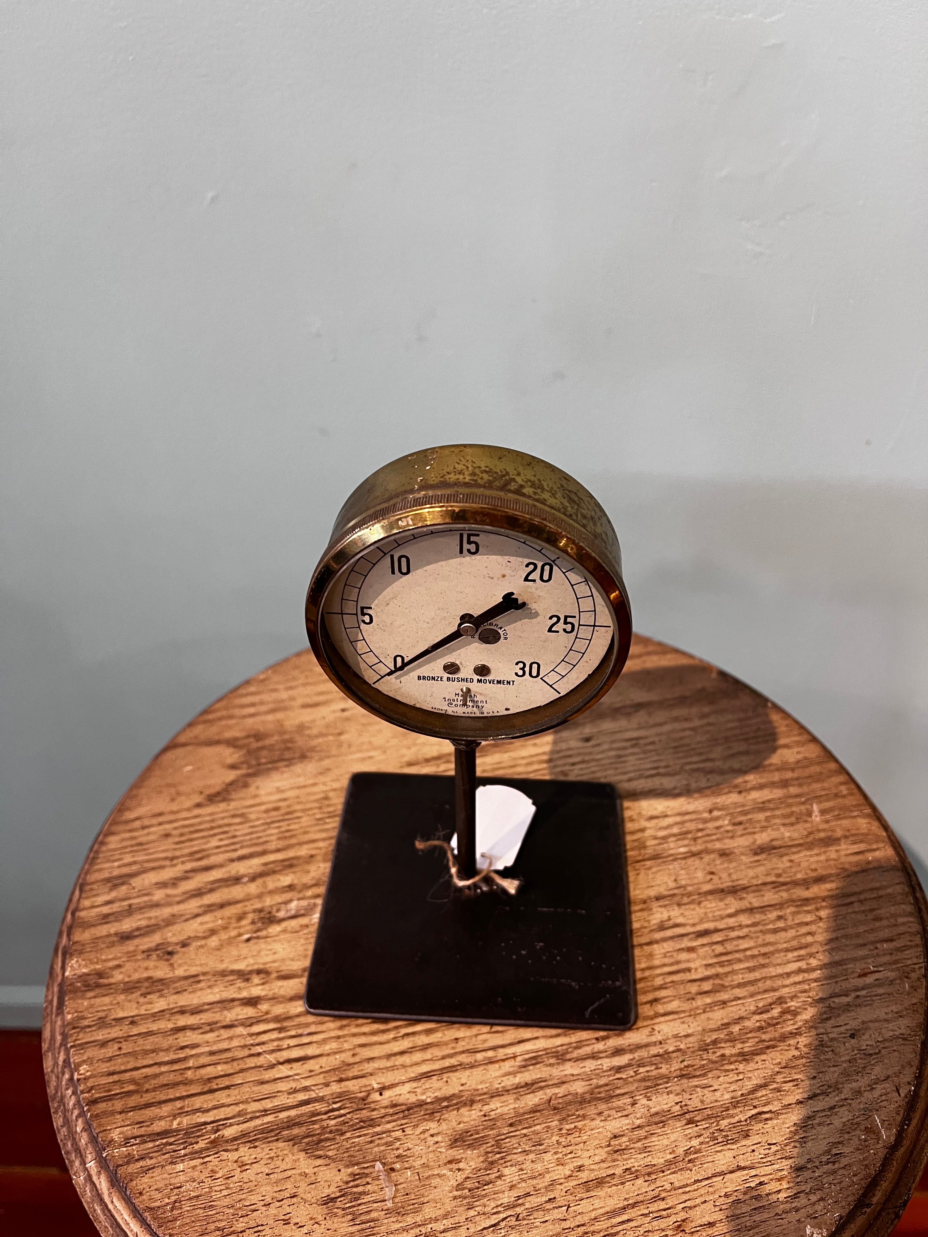 Antq Brass Gauge on Stand