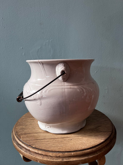 Chamber Pot with Wooden Handle