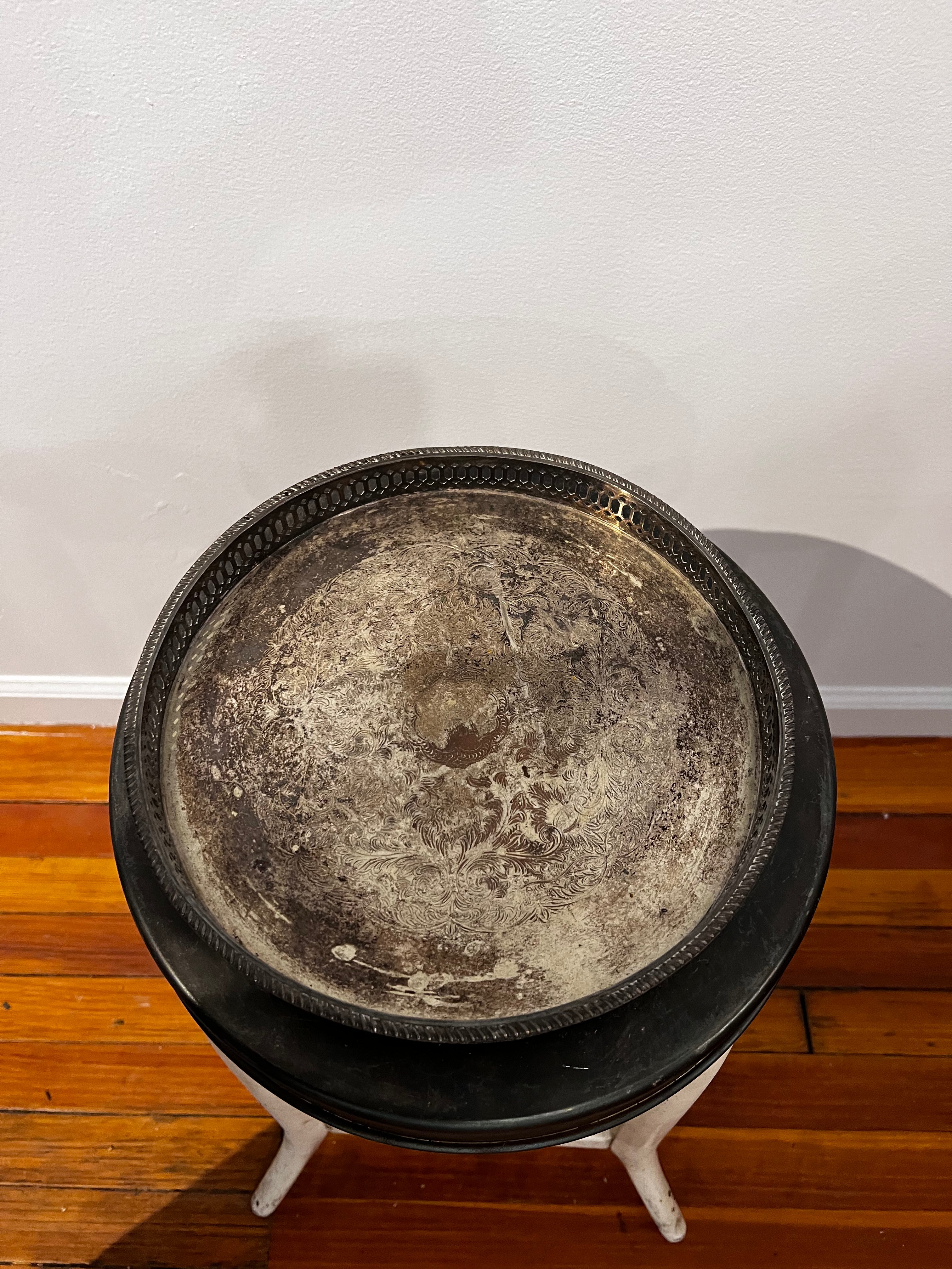 Footed Silver Tray