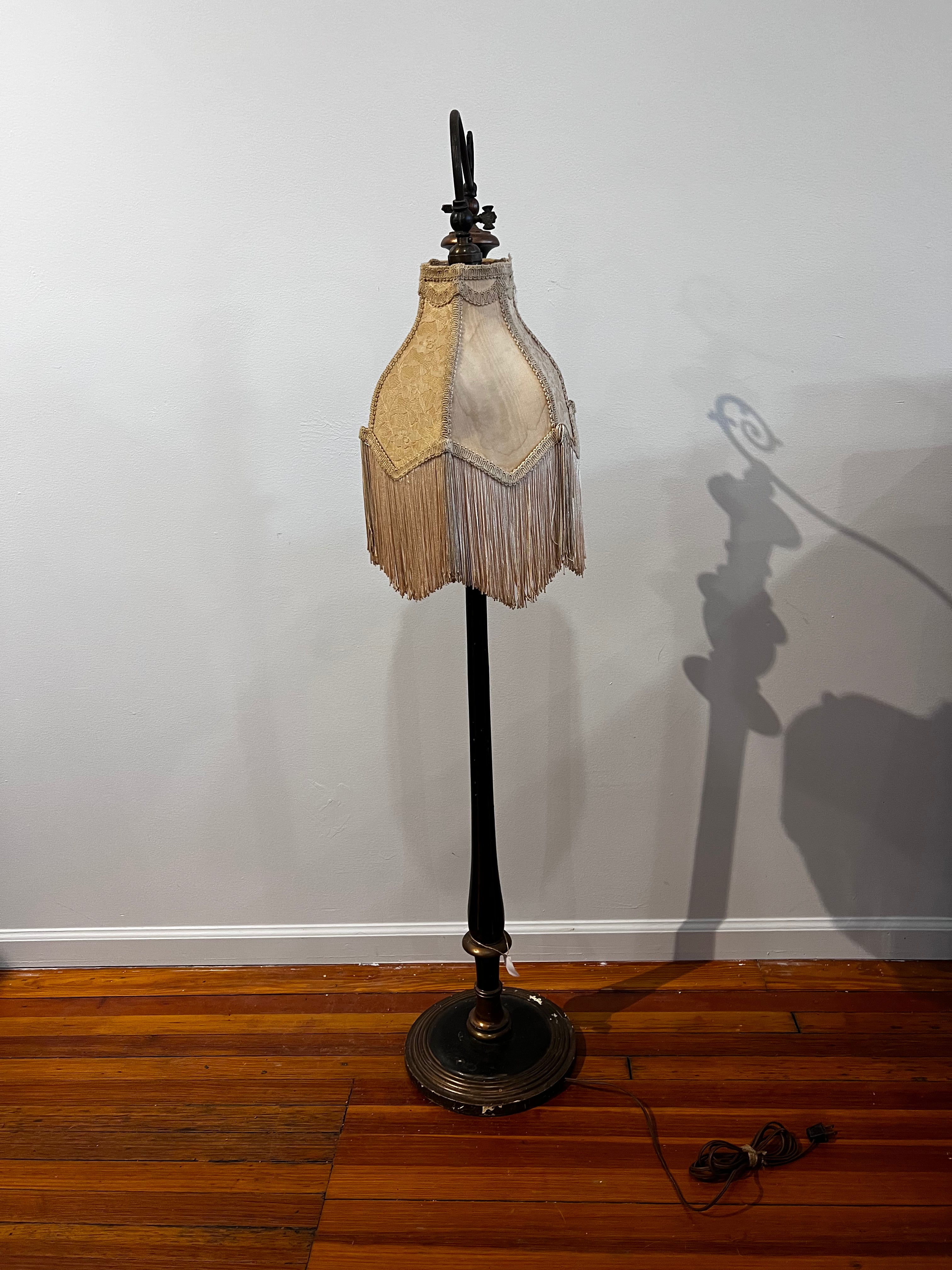 Black Fringe Floor Lamp